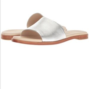 Silver Cole Haan slides